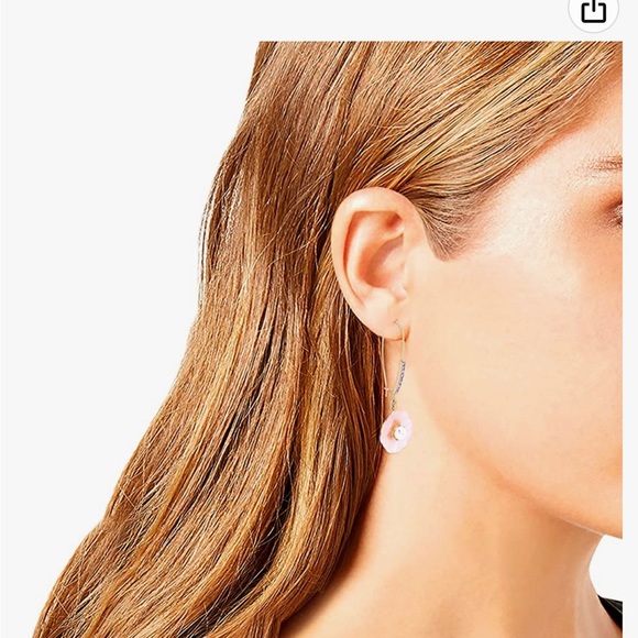 New in Box Betsey Johnson Pink Flower Earrings - Picture 3 of 5